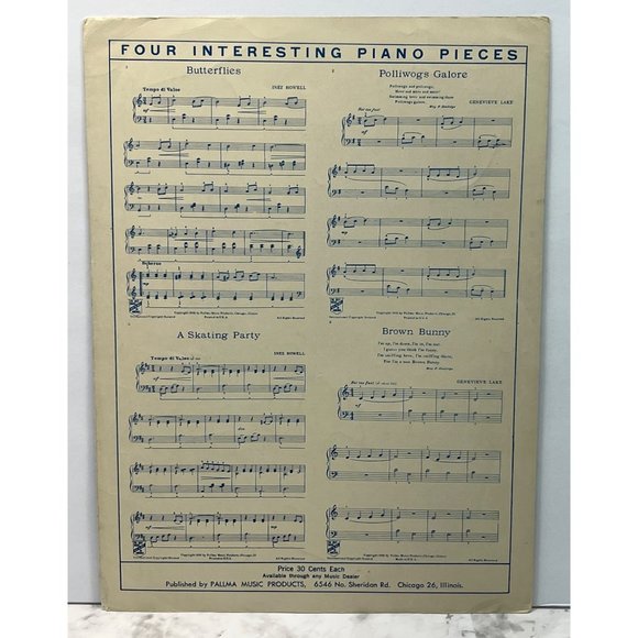 Church Bells on Sunday Morning Vintage Piano Solo Sheet Music Alice Whitehall - Picture 4 of 4